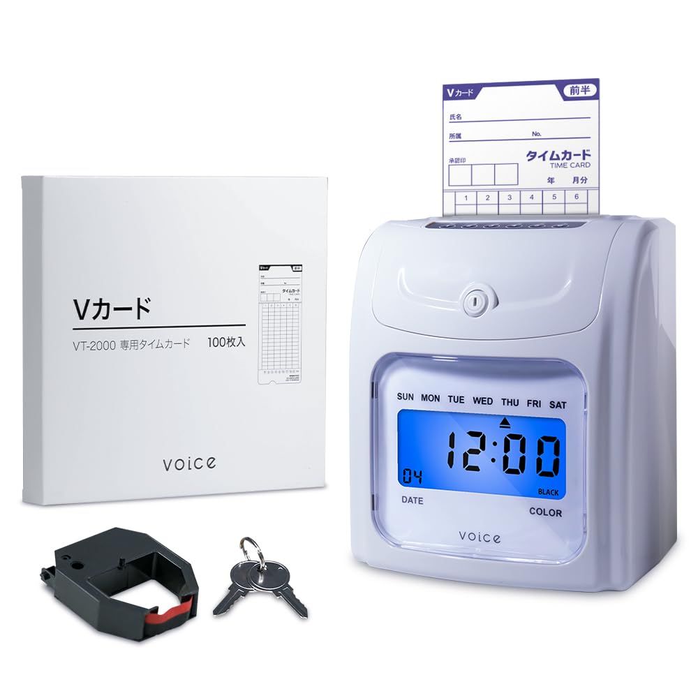 【新品】タイムレコーダー【自動集計機能付き】VT-2000本体 タイムカード200枚付き 1f8e1c77