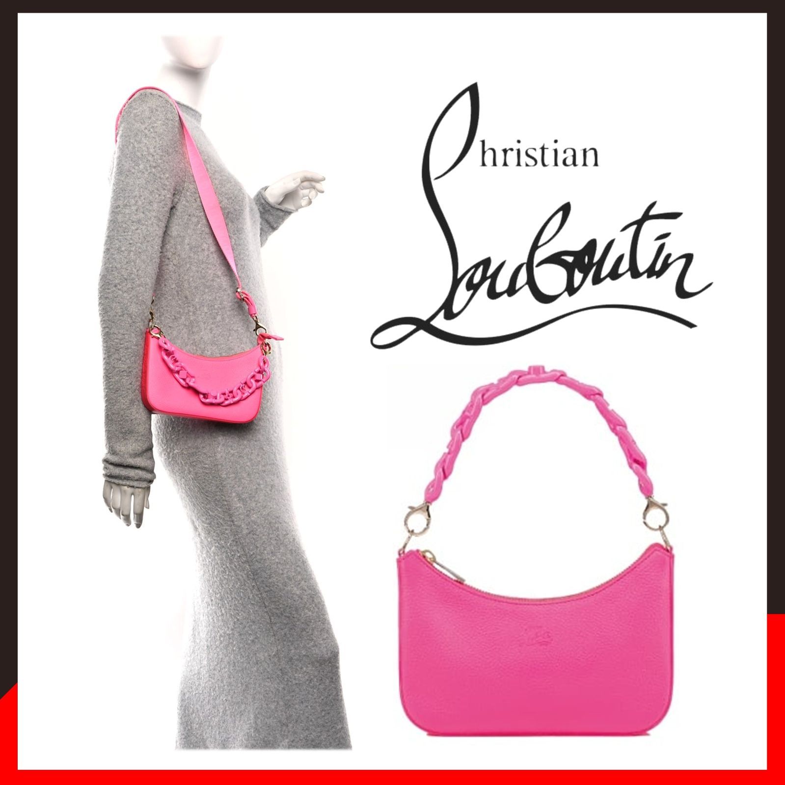 新品 未使用 クリスチャンルブタン ルビラチェーン ミニショルダー ピンク【CHRISTIAN LOUBOUTIN】2WAYショルダーバッグ