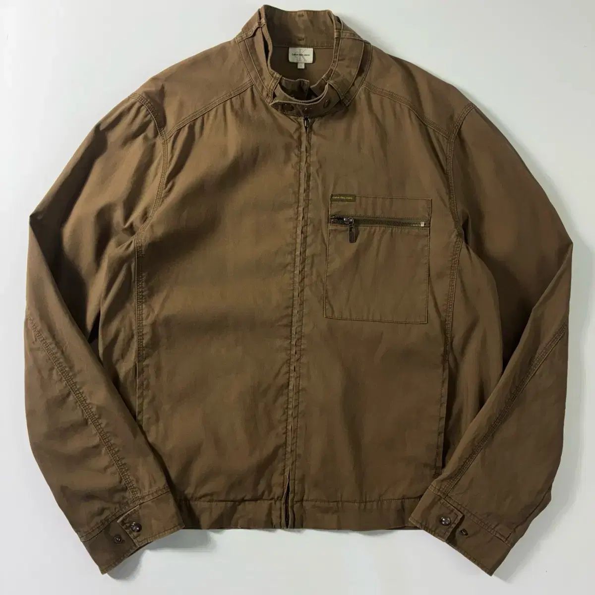 Calvin Klein カルバン・クライン ポケット スモールパッチ ブラウン バイカー ジャケット