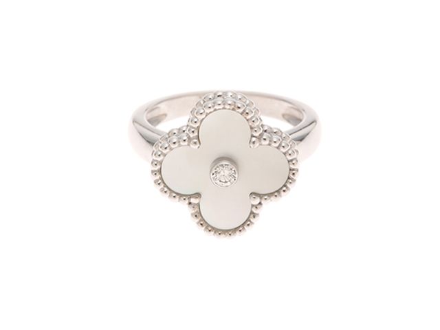 Van Cleef & Arpels ヴァンクリーフ＆アーペル ジュエリー ヴィンテージアルハンブラR/WG/WMP/D/7.2g/#50 貴金属･宝石 VCARF48950 リング・指輪 K18ホワイトゴールド/ダイヤモンド 10号 レディース【中古】436