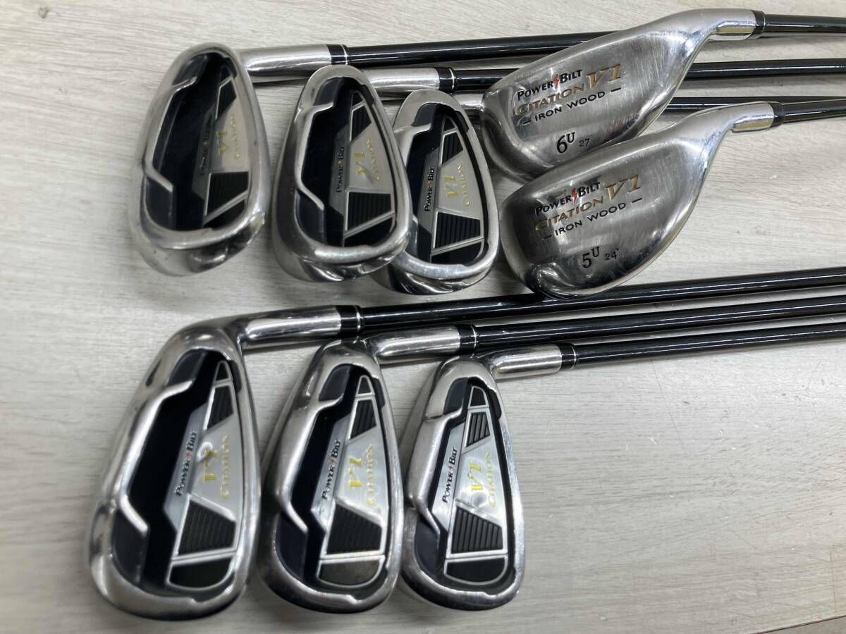 POWER BILT パワービルト CITATION V1 サイテーショ FLEX-R 5U,6U,7,8,9,P,A,S ８本 クラブセット