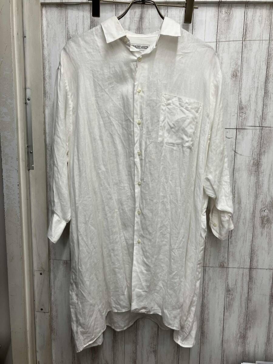 メンズ INDIVIDUALIZED SHIRTS/長袖シャツ/USA製リネン100 ホワイト/L 