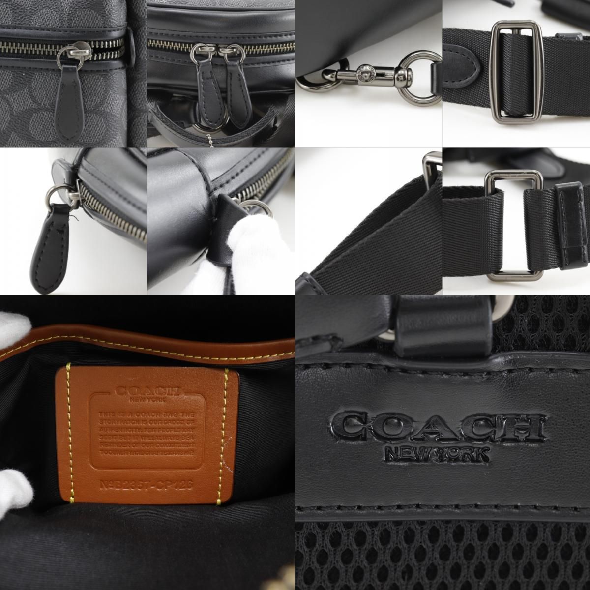 COACH】コーチ チャーター シグネチャー CP126 PVC 黒 メンズ ボディ
