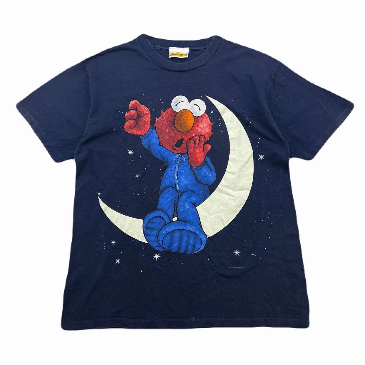セサミストリート Tシャツ 半袖 メンズ L-XL相当 ネイビー エルモ クルーネック 90年代 ヴィンテージ レア
