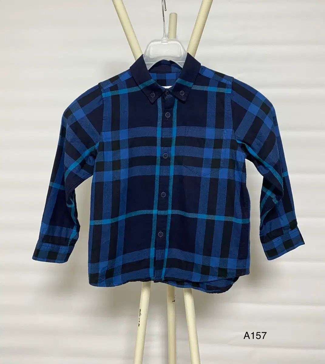 BURBERRY バーバリー チルドレン ブルー チェック シャツ 4Y 正規品