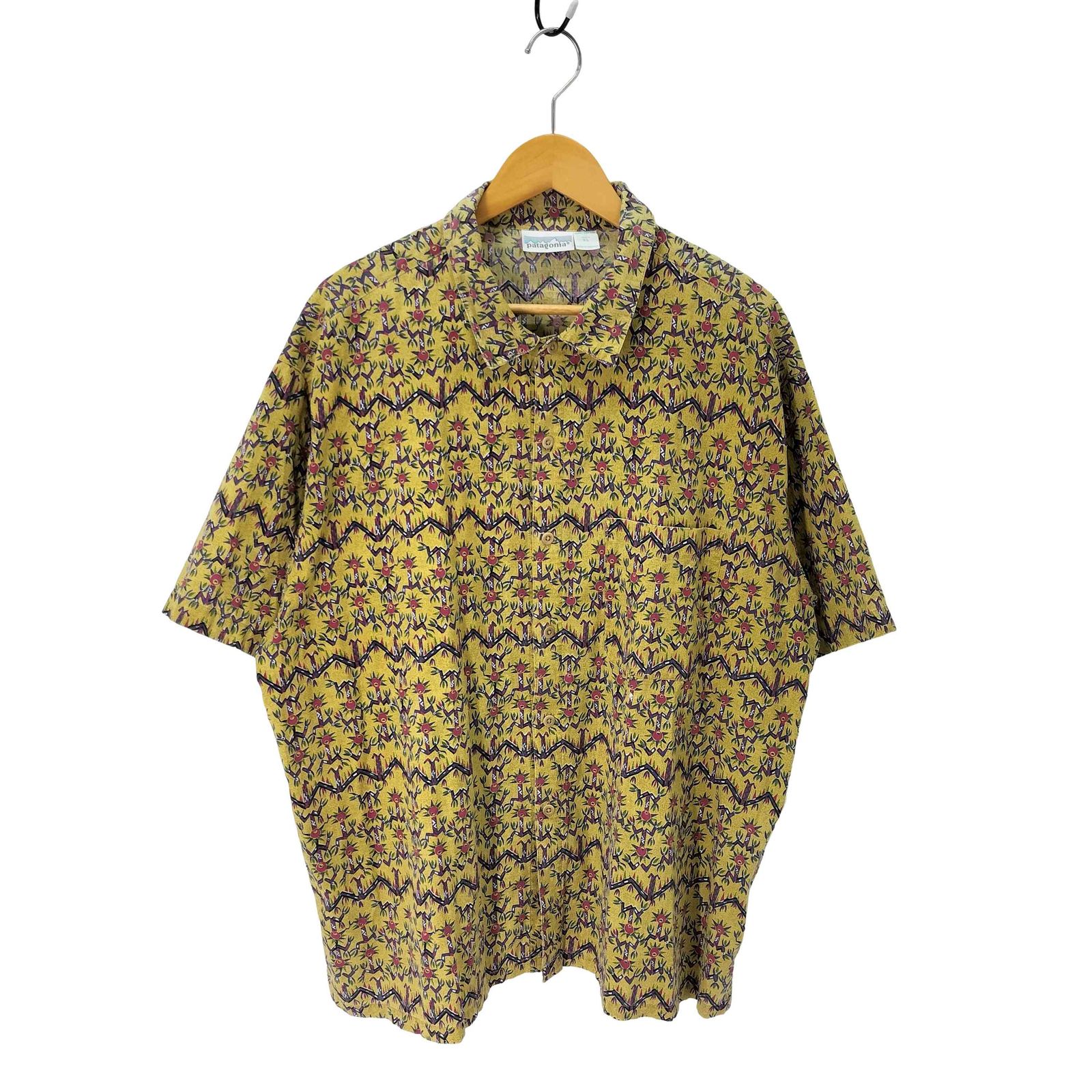 パタゴニア patagonia A/Cシャツ 1992 DANCING PALMS/CURRY ダンシング パーム カリー メンズ import：XL