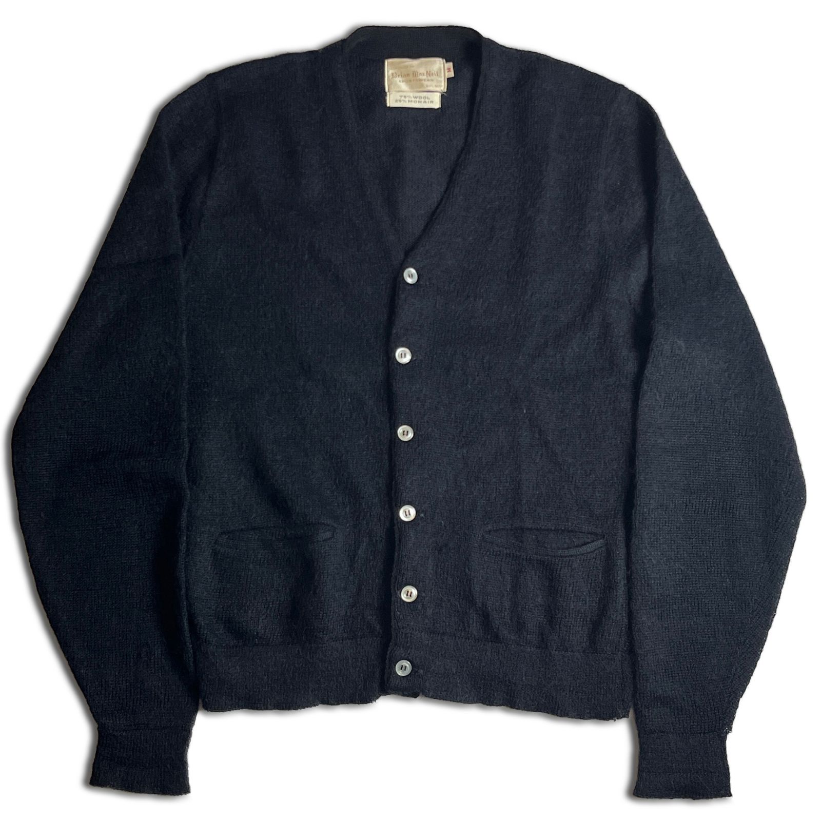 60s vintage】BRIAN MAT NEIL ブラックモヘア カーディガン