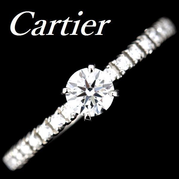 エタンセル ドゥ カルティエ ダイヤモンド 0.21ct E-VVS2-3EX リング Pt950 ♯46