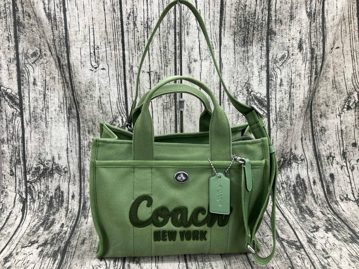 COACH コーチ キャンバス バッグ 2way グリーン CP158 14,803円