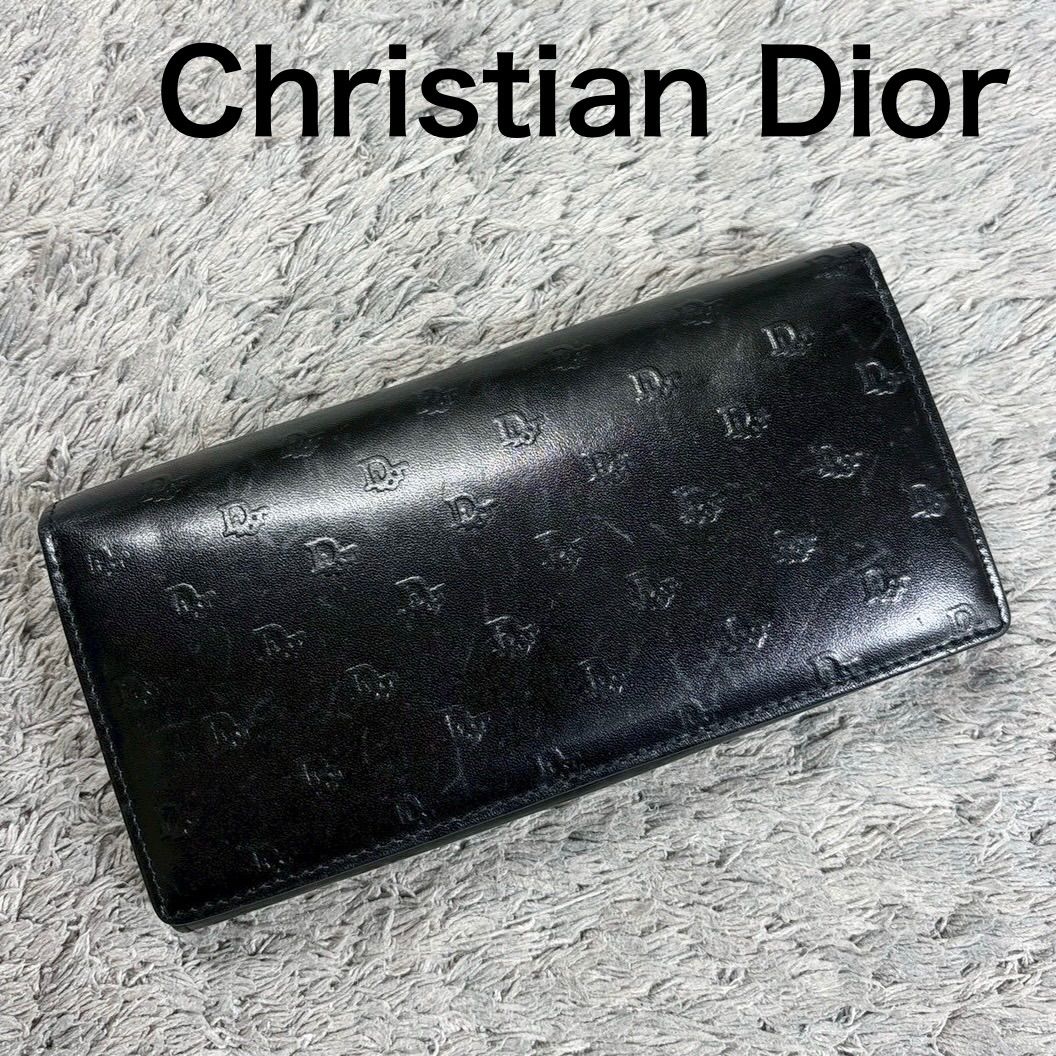 Christian Dior クリスチャンディオール 長財布 レザー ブラック