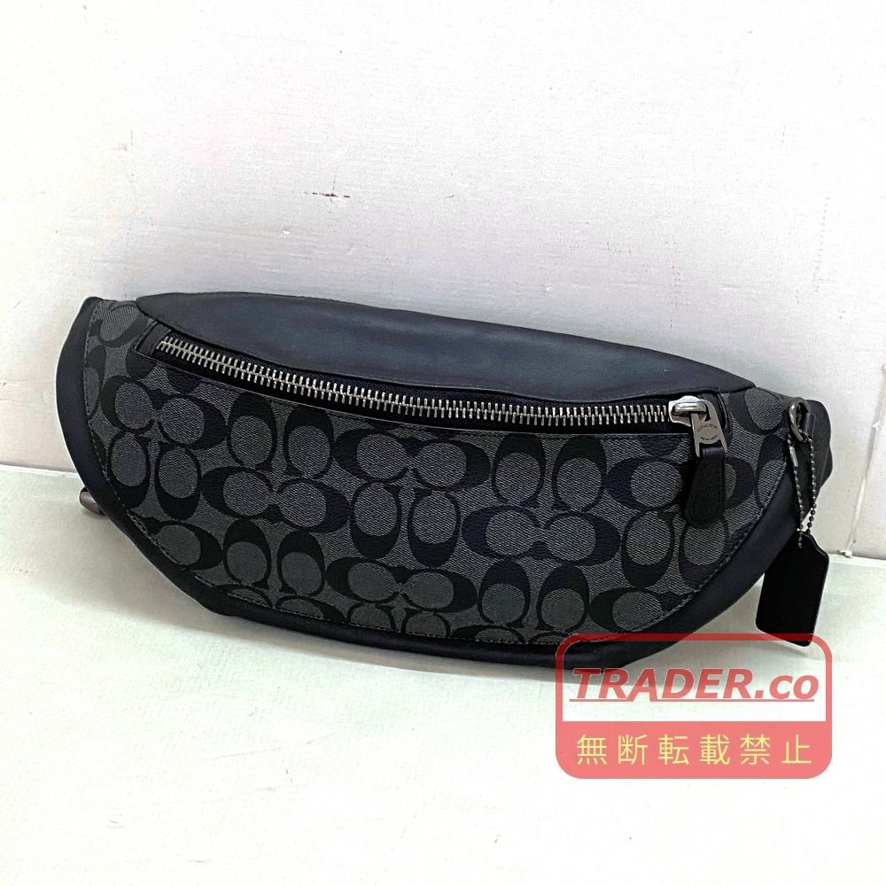 03w27066 COACH コーチ WARREN BELT BAG SIGNATURE CANVAS ワーレン ベルト バッグ シグネチャー キャンバス ブラック 黒 メンズ バッグ 78777
