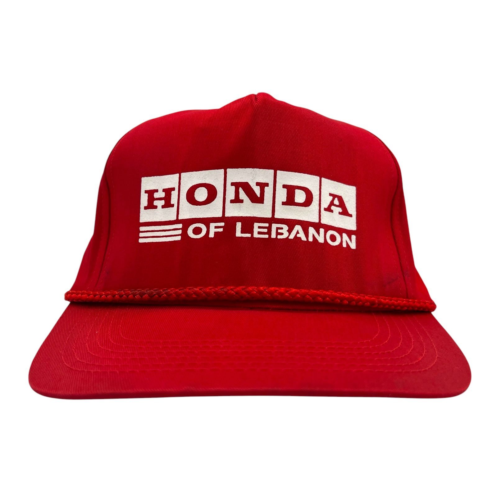 【キャップ/帽子】90s HONDA OF LEBANON（ホンダ）ディーラー ビンテージ トラッカーキャップ 日本車 レッド 赤 ホワイト 白