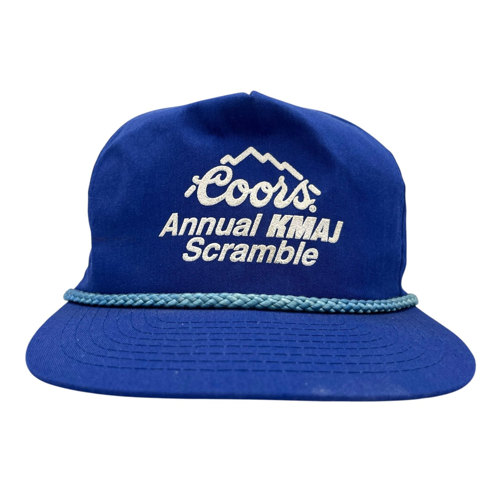 【キャップ/帽子】90s Coors Annual KMAJ Scramble（クアーズ）ビンテージ トラッカーキャップ ブルー 青 ホワイト 白