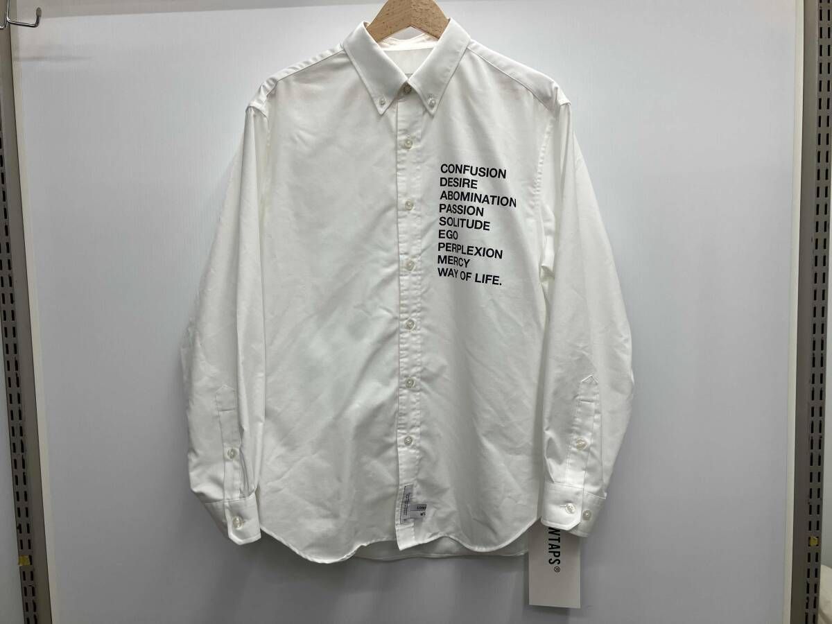 【タグ付き】WTAPS ダブルタップス 01 / LS / CTPL. OXFORD. RF EN52_COLLECTION 長袖シャツ 261CWDT-SHM02 サイズ01 ホワイト