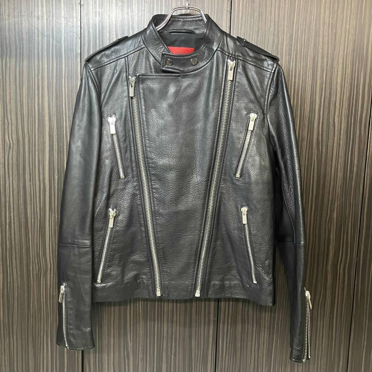 HUGO BOSS ダブルライダース ブラック 50373108 ヒューゴボス
