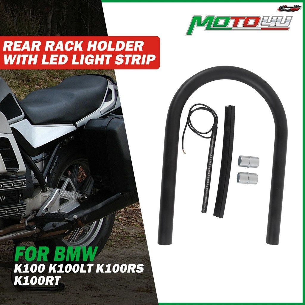 BMW K100 K100LT K100RS K100RT Kシリーズ用リアラックホルダーサポートシートチューブループフレームフープ（LEDライトストリップ付き）
