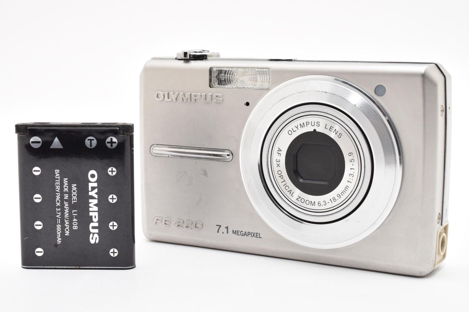 7056 【難あり品(ジャンク）】 Olympus Fe-220 Compact Digital Camera オリンパス コンパクトデジタルカメラ
