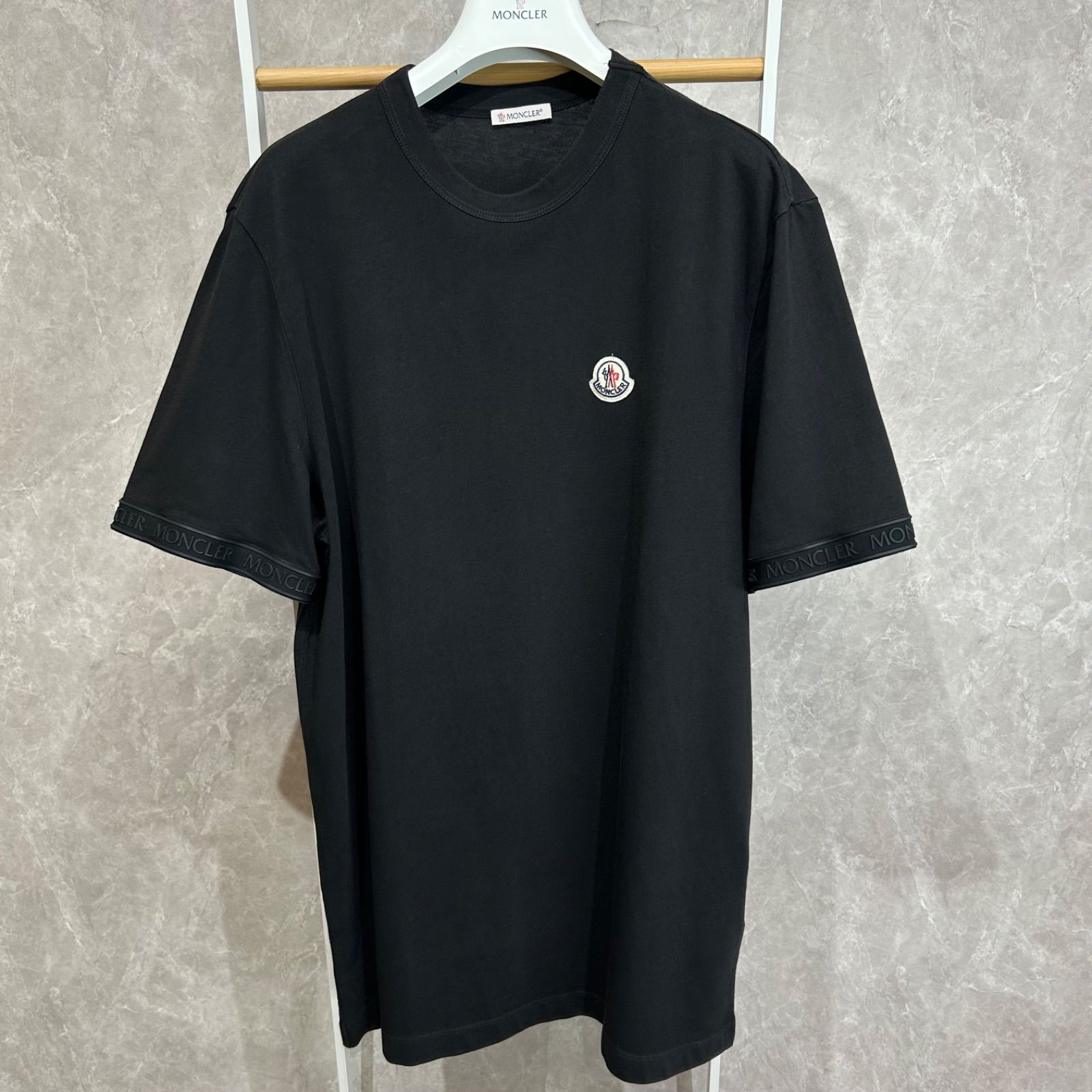 MONCLER モンクレール半袖Tシャツ袖レタリング黒M