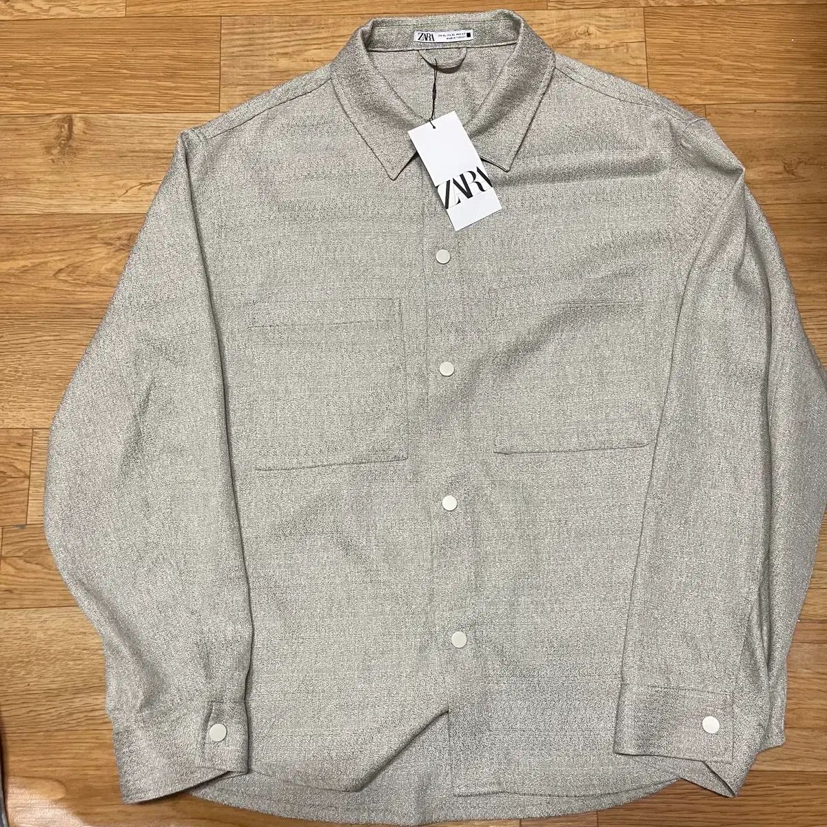 ZARA ザラ ポケット オーバーサイズシャツ型 ジャケット ライトカーキ 110サイズ 新品