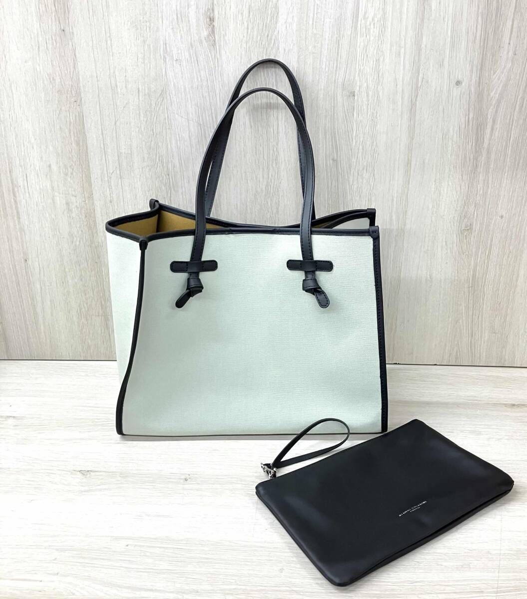 GIANNI CHIARINI/ジャンニ キアリーニ/トートバッグ/MARCE LLA/ライトグリーン/ポーチ付属/グレー