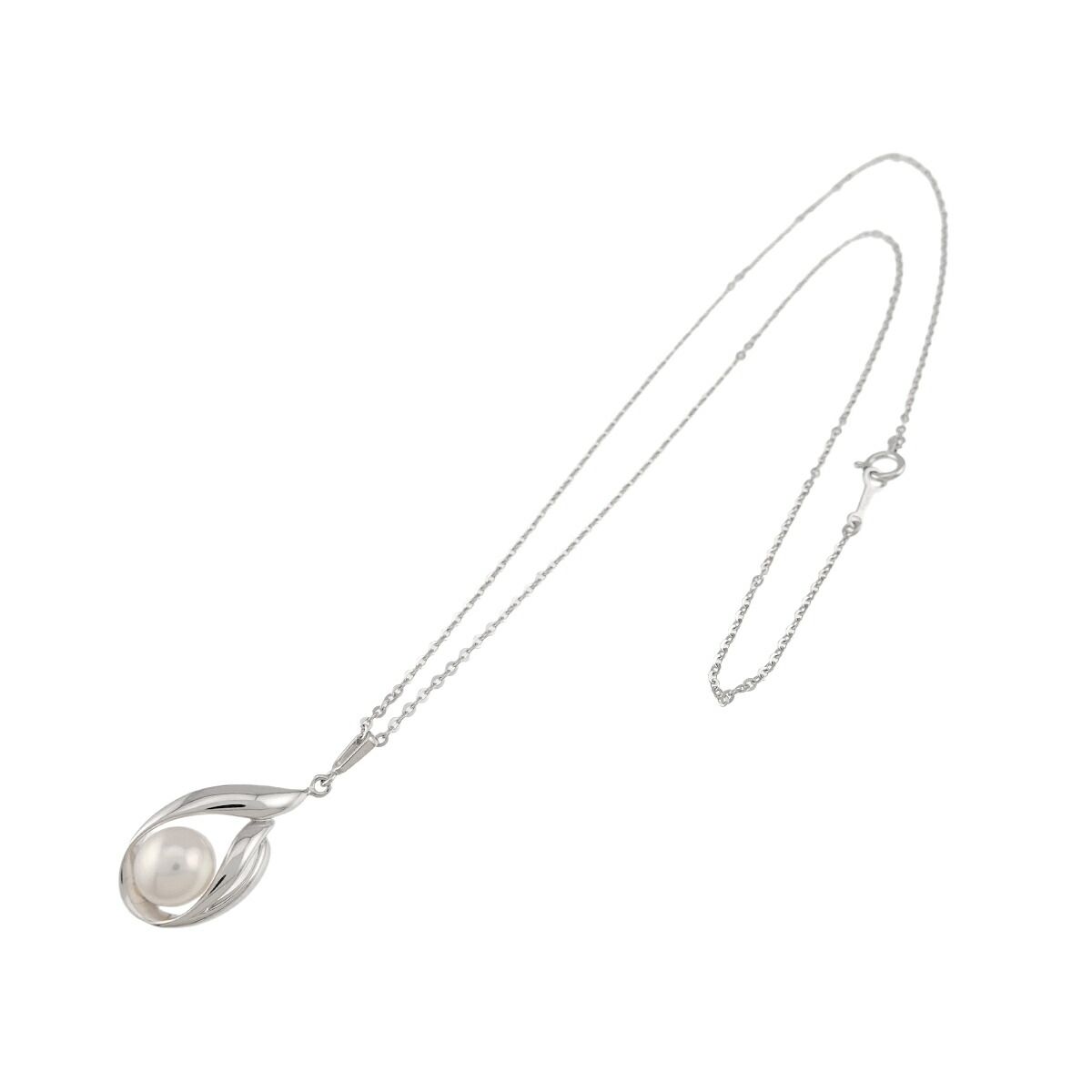 ミキモト MIKIMOTO アコヤ真珠 7.0mm ネックレス 40cm K18 WG ホワイト
