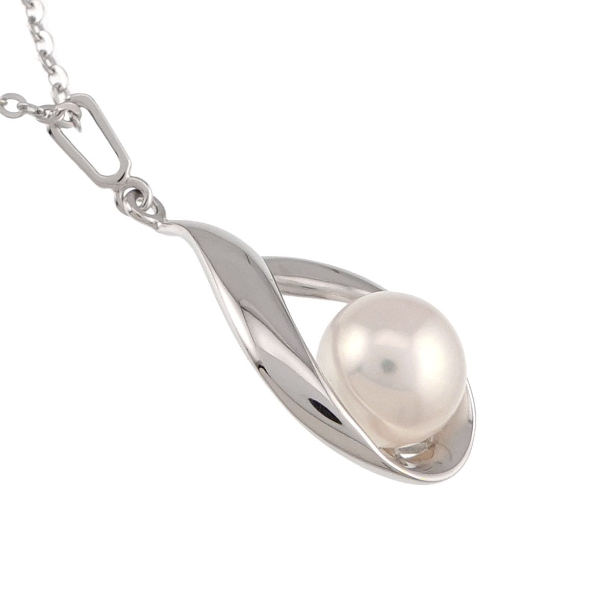 ミキモト MIKIMOTO アコヤ真珠 7.0mm ネックレス 40cm K18 WG ホワイト