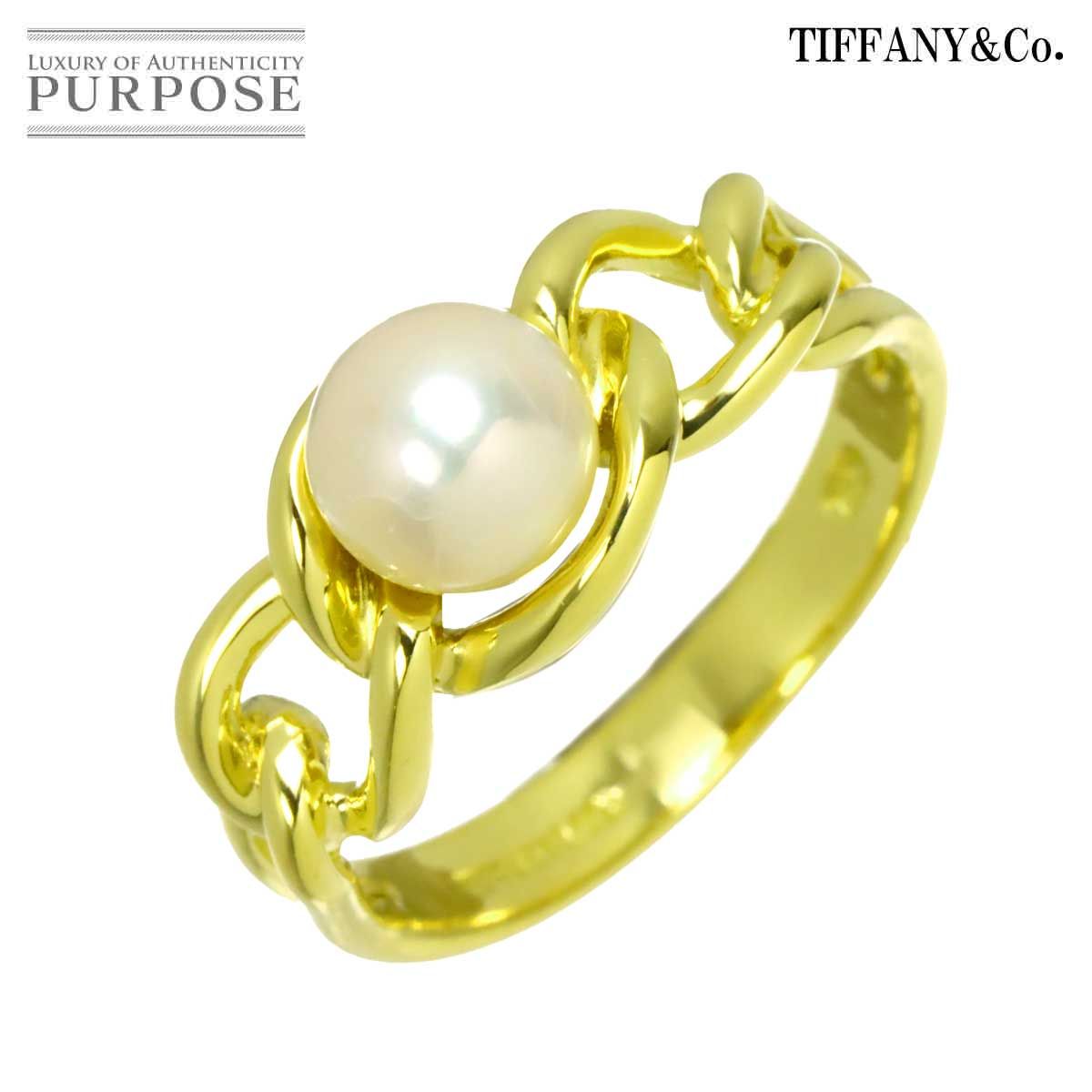 ティファニー TIFFANY&Co. アコヤ真珠 6.1mm 11号 リング K18 YG イエローゴールド 750 パール 指輪 Ring 90319898