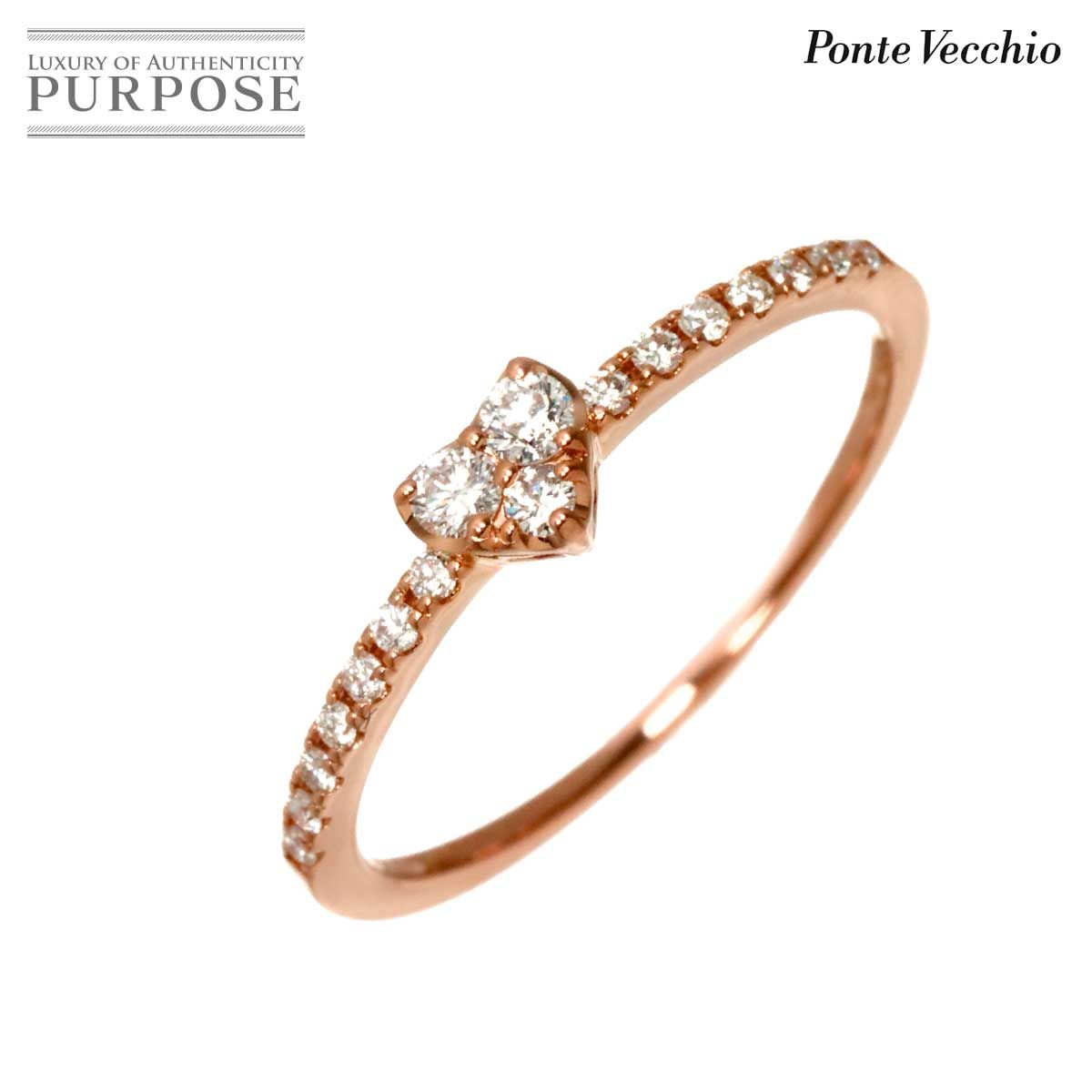ポンテヴェキオ Ponte Vecchio 12号 リング ダイヤ 0.18ct K18 PG ピンクゴールド 750 指輪 Diamond Ring 90323368