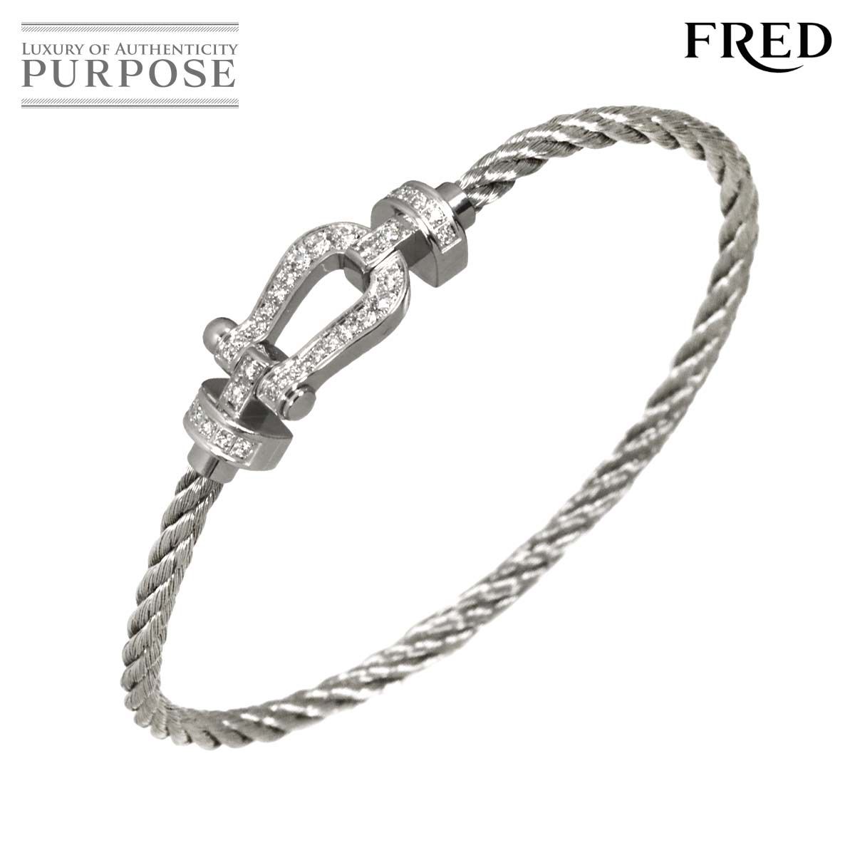 フレッド FRED フォース10 ミディアム MM #14 フル ダイヤ ブレスレット K18 WG 750 ケーブル Bracelet 90324461