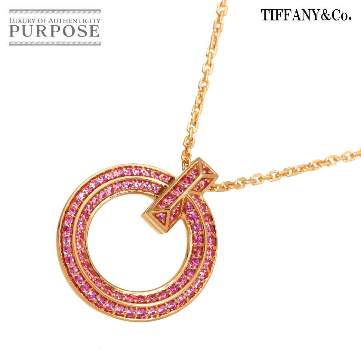 ティファニー TIFFANY&Co. T ワン ミニ サークル サファイヤ ネックレス 45cm K18 PG ピンクゴールド 750 Necklace 90325683