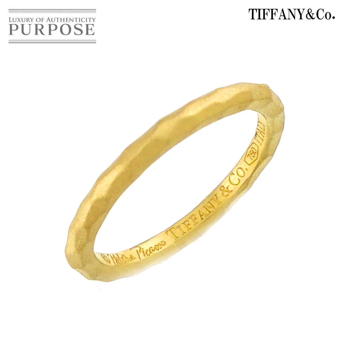 ティファニー TIFFANY&Co. ミルグレイン バンド 7号 リング K18 YG イエローゴールド 750 指輪 トゥギャザー Milgrain Band Ring 90326255