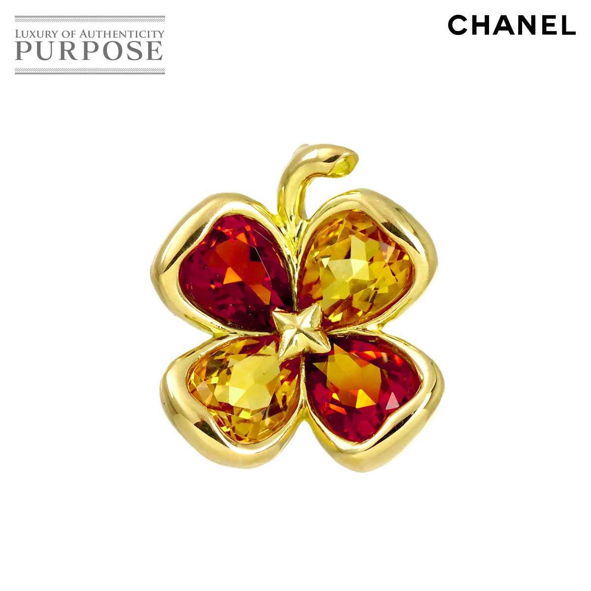 シャネル CHANEL ペンダント トップ ガーネット シトリン K18 YG イエローゴールド 750 Garnet Pendant Top 90326453