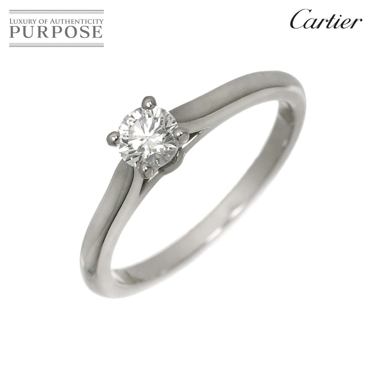 カルティエ Cartier ソリテール ダイヤ 0.24ct E/VS2/EX #49 リング Pt プラチナ Solitaire Ring 【証明書・鑑定書付き】 90326891