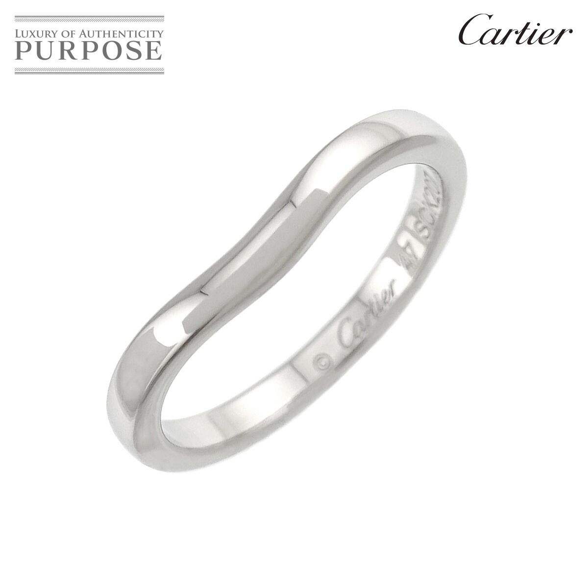 カルティエ Cartier バレリーナ カーブ #47 リング 幅2mm Pt プラチナ 指輪 Ring 90327475