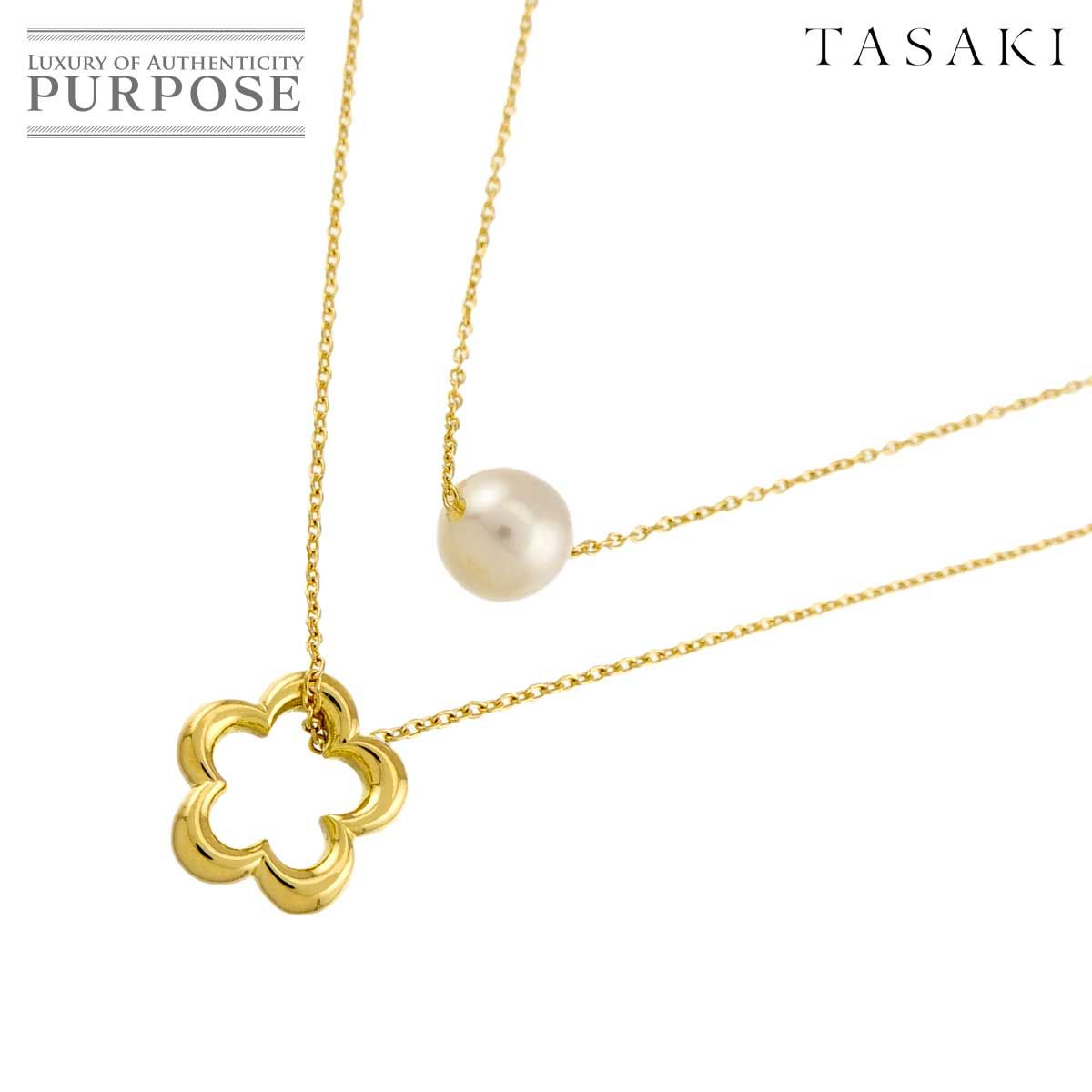 タサキ TASAKI アコヤ真珠 6.3mm ネックレス 40cm K18 YG 750 パール 田崎真珠 Necklace 90327495