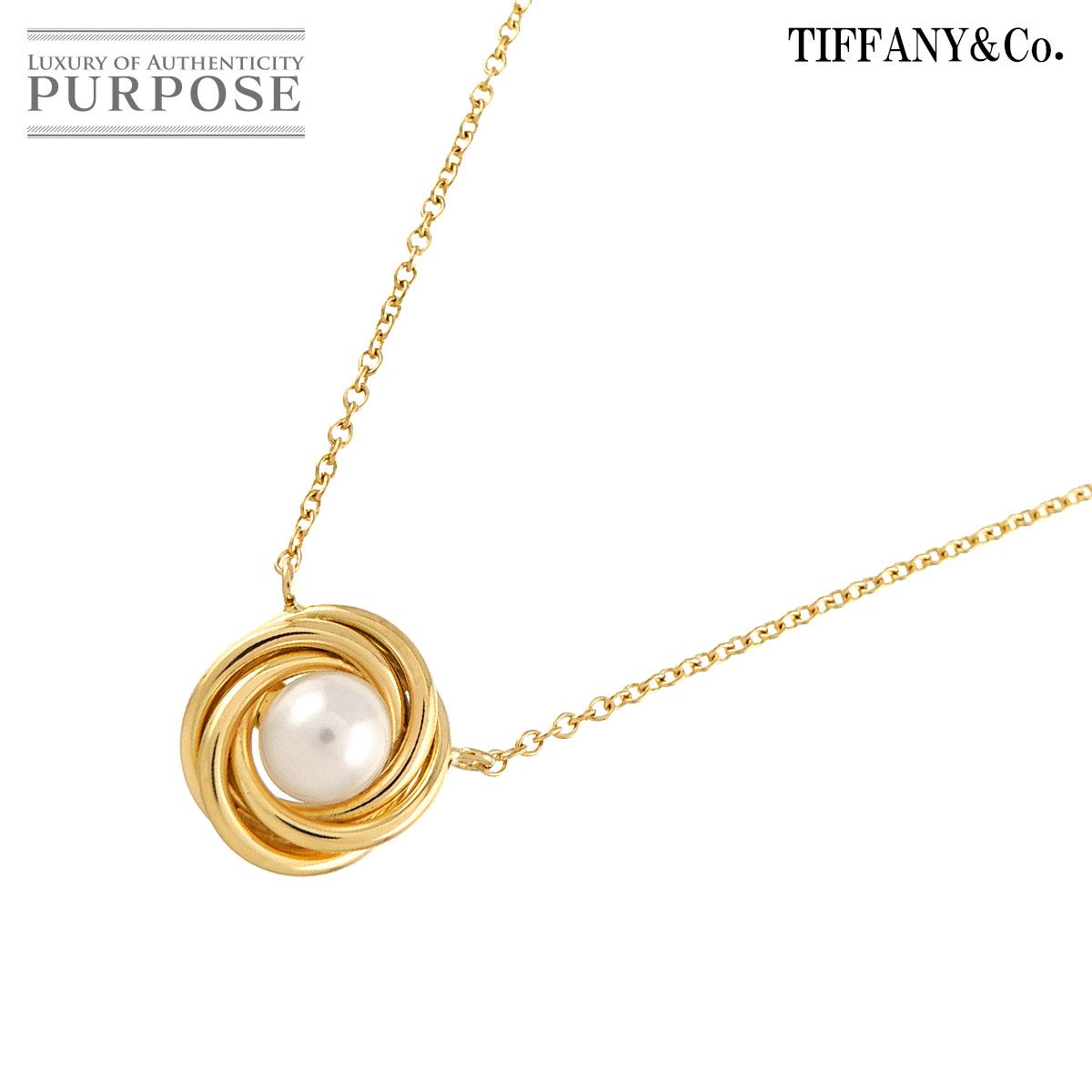 ティファニー TIFFANY&Co. アコヤ真珠 5.0mm ネックレス 41cm K18 YG イエローゴールド 750 パール Necklace 90328318