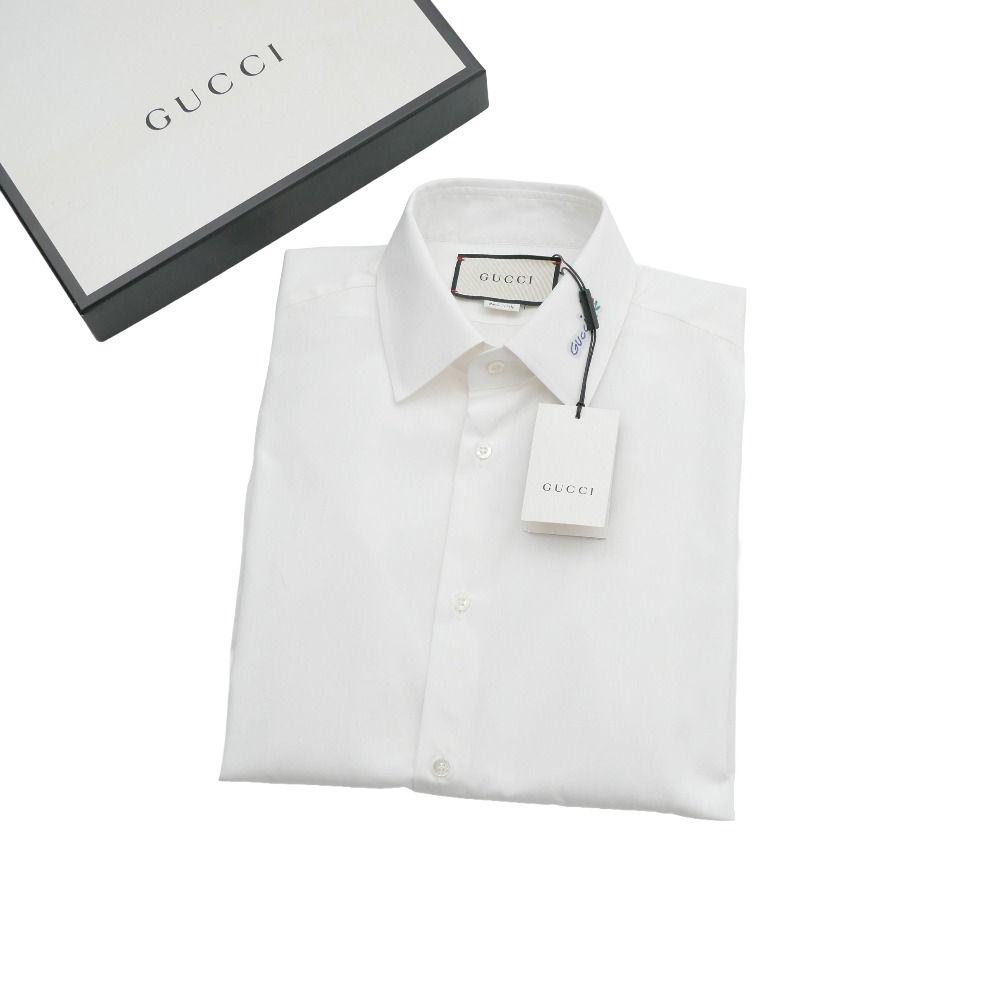 ■未使用品■GUCCI グッチ 長袖シャツ サイズ41/16 ミケーレ期 フラワーロゴ イタリア製 20260610/RA9680