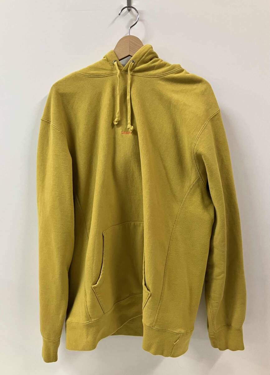 Supreme シュプリーム パーカー Micro Logo Hooded Sweatshirt サイズL イエロー