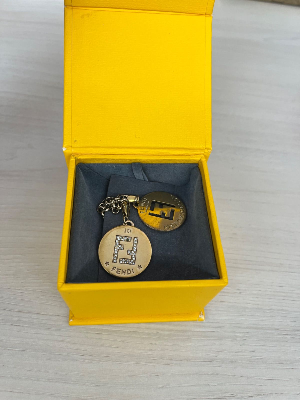 s) FENDI フェンディ FF 柄 ネックレス ペンダントチャーム チェーン
