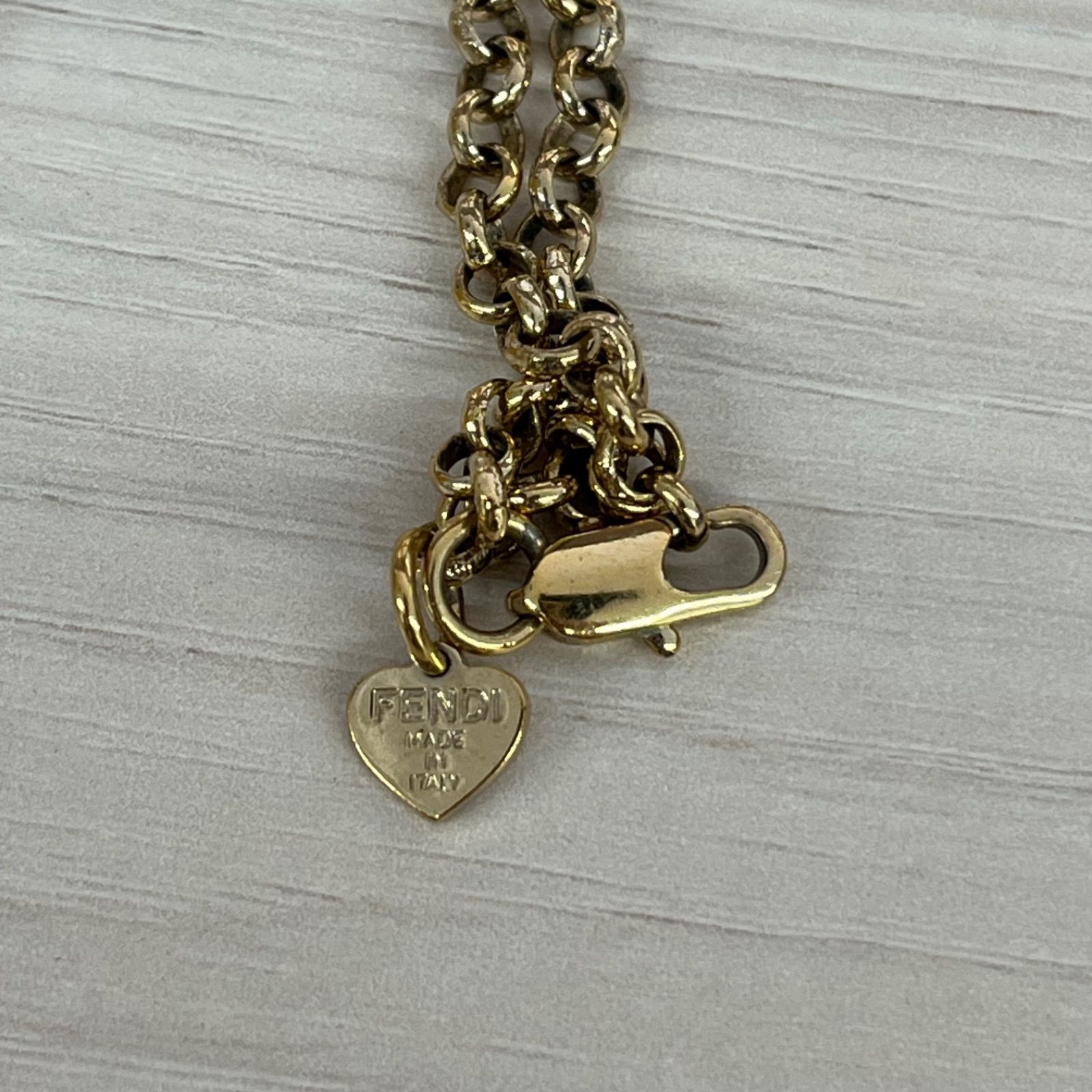 美品☆FENDI☆FF柄ネックレス☆ペンダント　チャーム チェーン ゴールド s) FENDI フェンディ FF 柄 ネックレス ペンダントチャーム チェーン