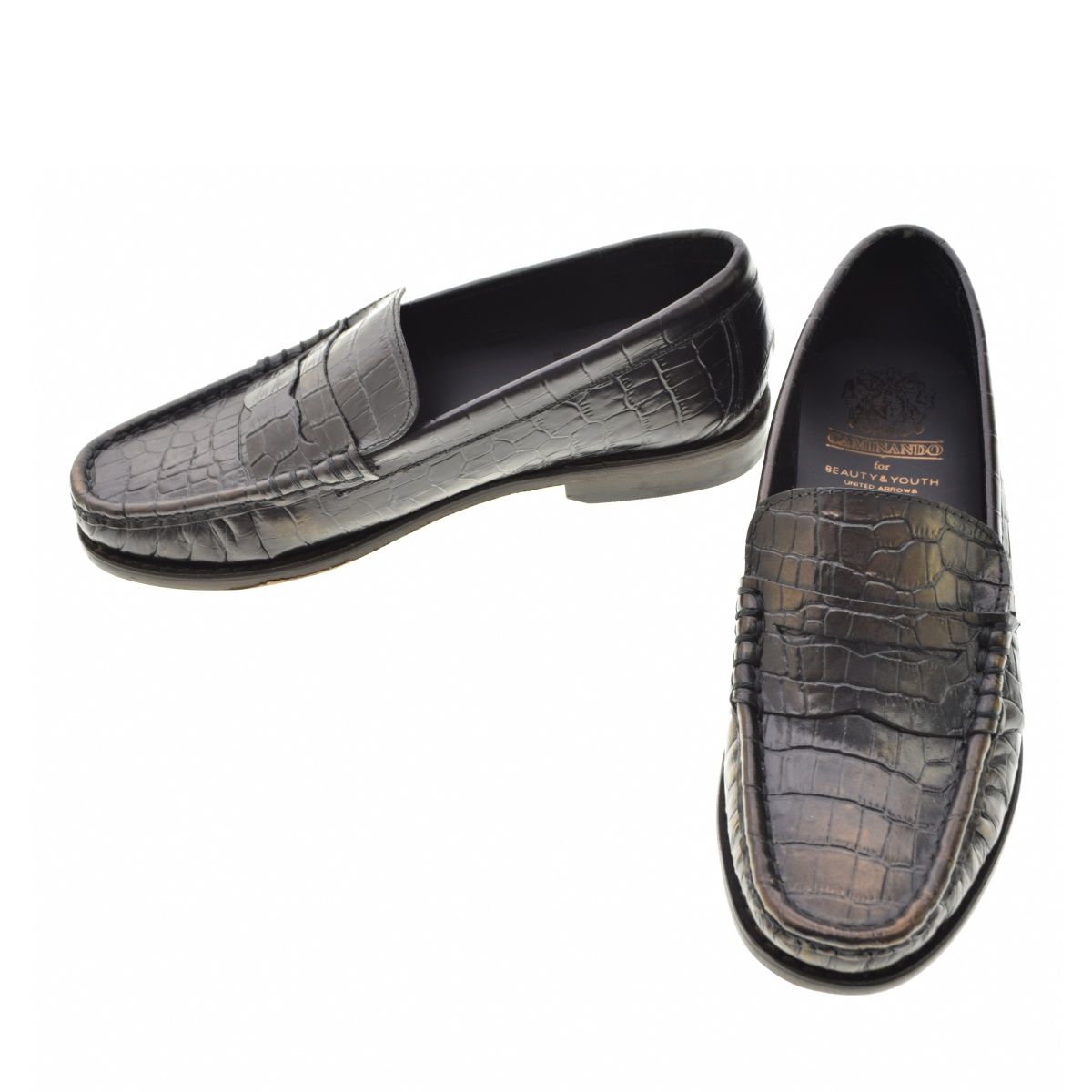【Caminando×UNITEDARROWSBEAUTY&YOUTH】別注 型押し ローファーシューズ
