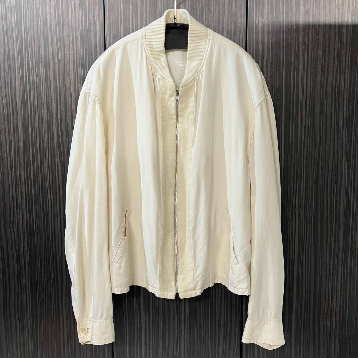 96ss Yohji Yamamoto POUR HOMME 花と少年期 シルクブルゾン Mサイズ ホワイト HF-Y11-405 ヨウジヤマモトプールオム