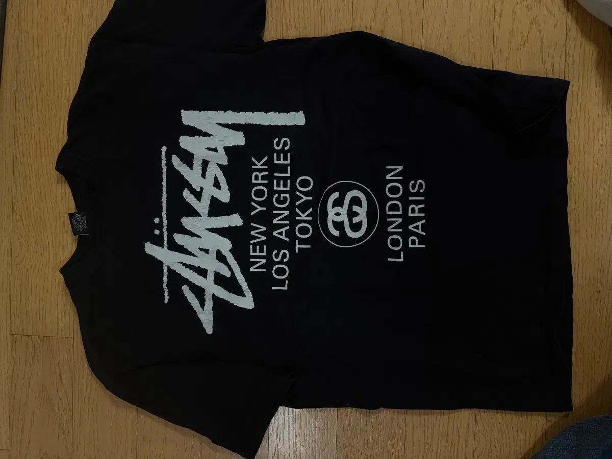 STUSSY ステューシー ワールドツアー Tシャツ 半袖 ブラック L