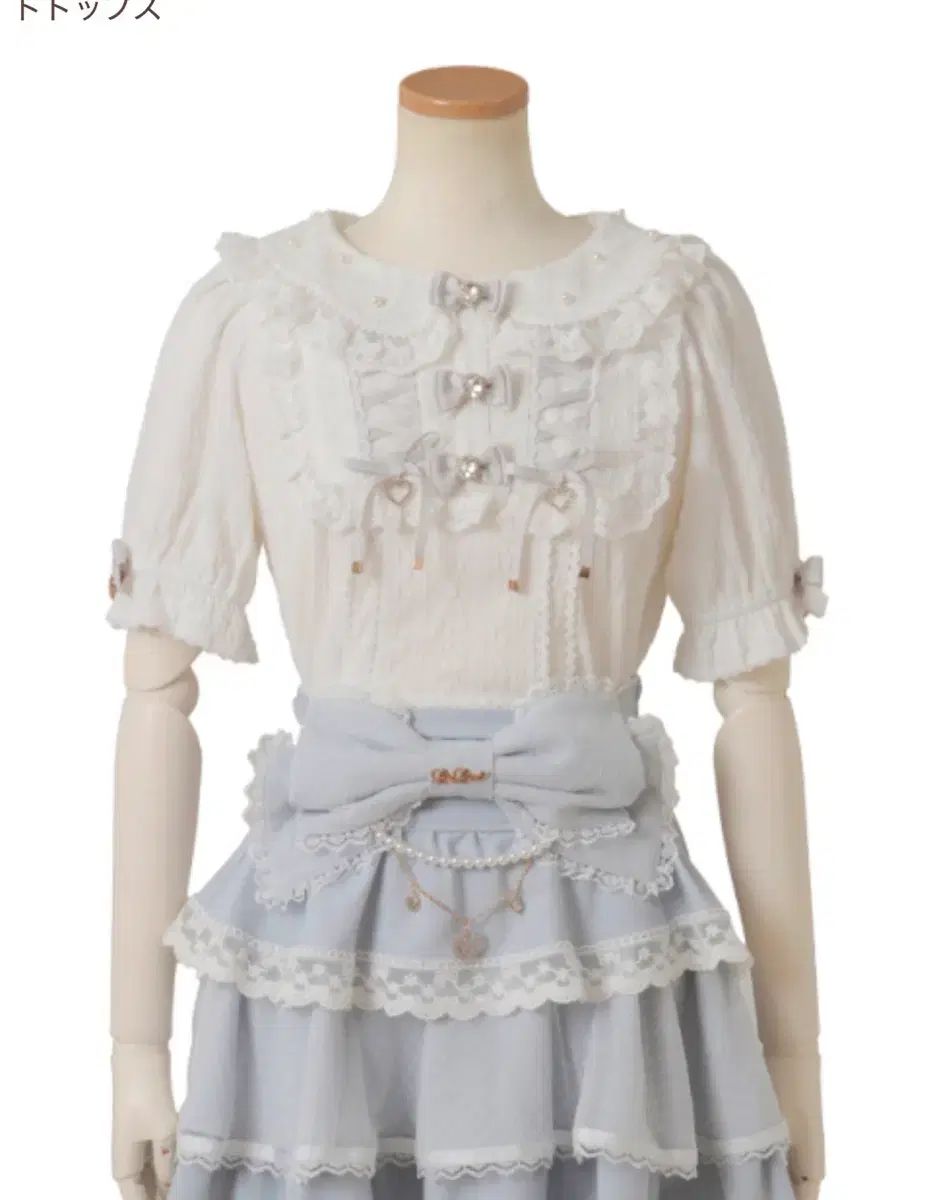 新品 タグ無し アメリカ製 LIZLISA 三連 リボン ブラウス ミズイロ/PIUM Secret Honey DearMyLove