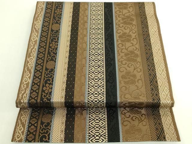 平和屋着物●極上　本場筑前博多織　八寸名古屋帯　花唐草献上　逸品　DZAB6628kh6