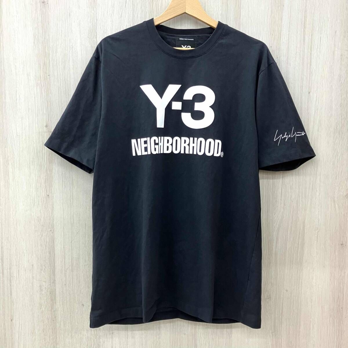 Y-3 × NEIGHBORHOOD/ワイスリー × ネイバーフッド/半袖Tシャツ/Y-3NBHD LOGO/ブラック/Mサイズ