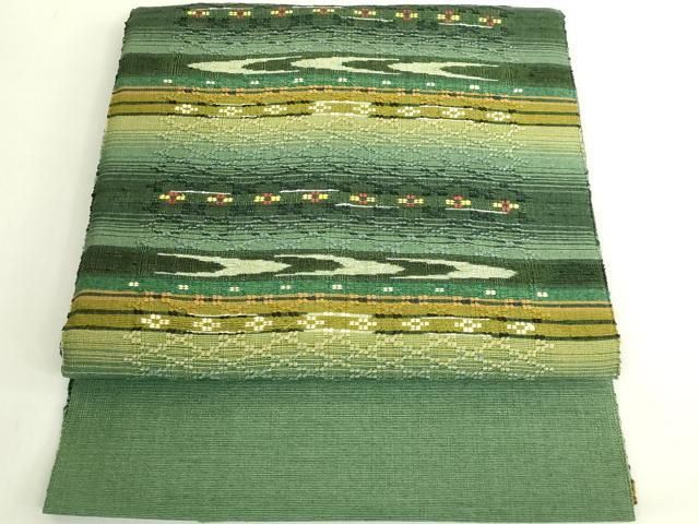 平和屋着物●極上　首里花織　八寸名古屋帯　横段文　逸品　DZAB6654kh6