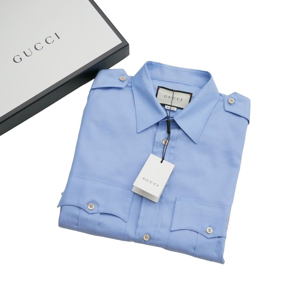 □未使用品□GUCCI グッチ 長袖シャツ サイズ48 ミケーレ期 ラウンド