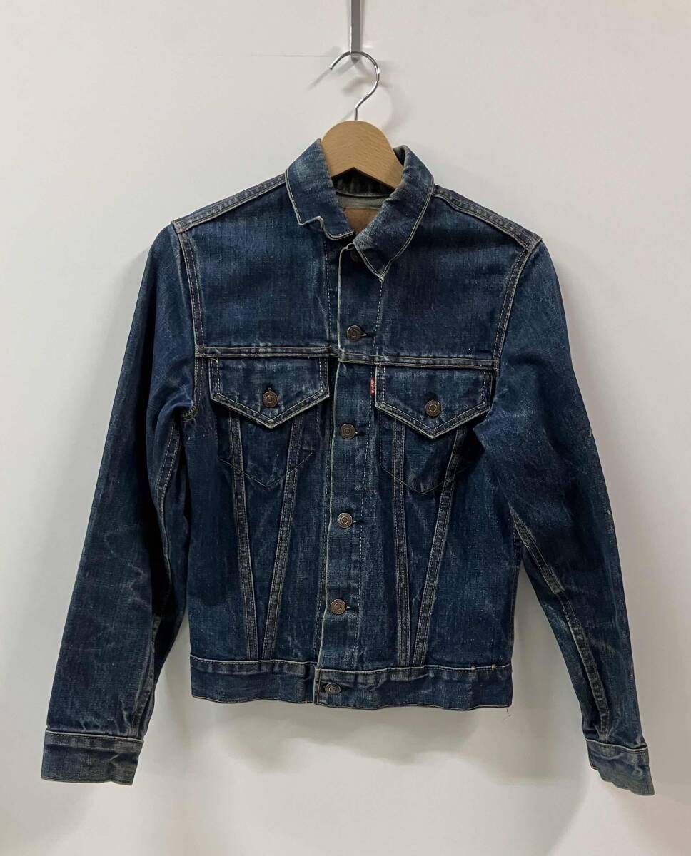 LEVI'S リーバイス Gジャン（デニムジャケット） ボタン 裏524 ビッグE 60s 70s 70505 4th 混合ステッチ 不均等V ブルー