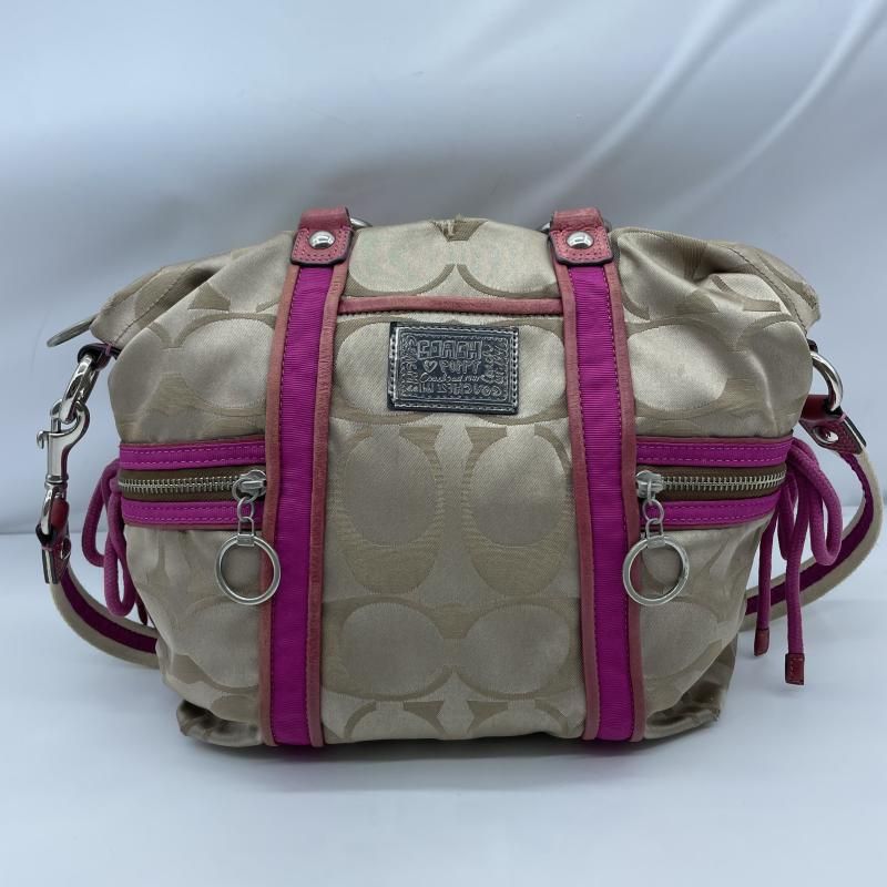 【中古】COACH 2WAYトートバッグ C0969-13843 ピンク コーチ[19]